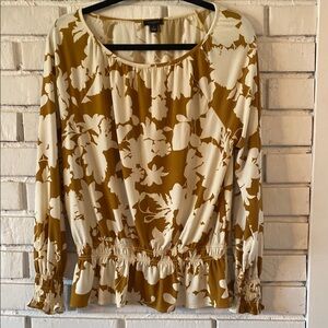 Ann Taylor abstract floral print blouse